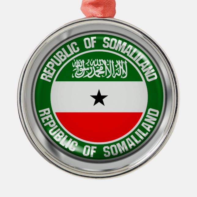 Somaliland Round Emblem Metal Ornament (Front)