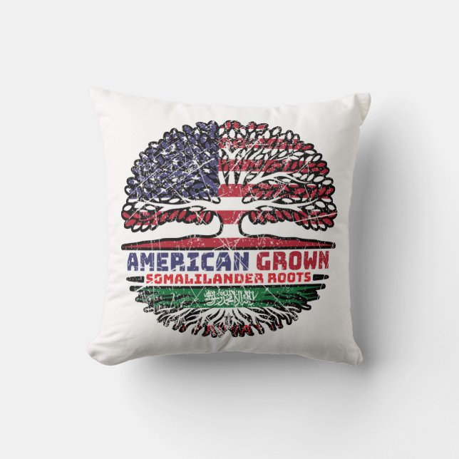 Somaliland Somalilander American USA Tree Roots Throw Pillow (Front)