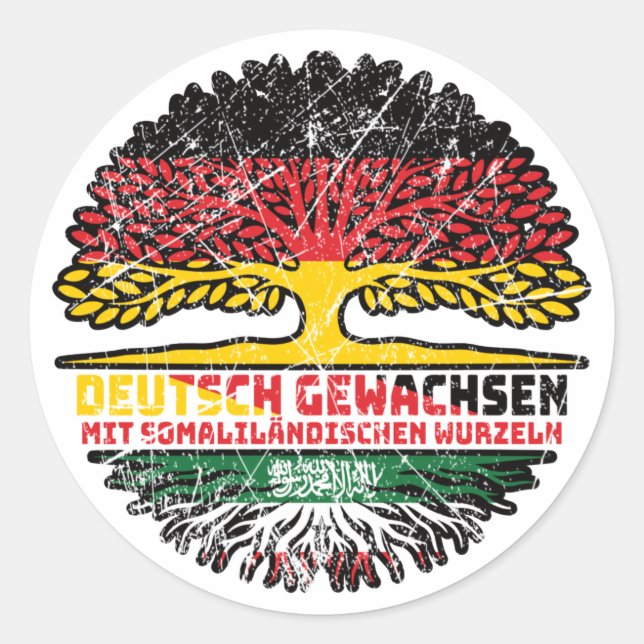 Somaliland Somalilänisch Deutsch Baum Classic Round Sticker (Front)