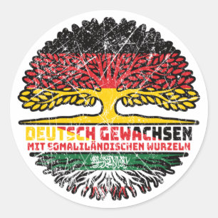 Somaliland Somalilänisch Deutsch Baum Classic Round Sticker