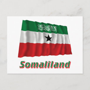 Somaliland Waving Flag with Name Postcard