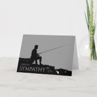 Sombre Masculine Sympathy Card for a Fisherman