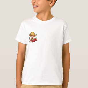 Sombrero Boy Riding Chili Pepper Kids T-Shirt