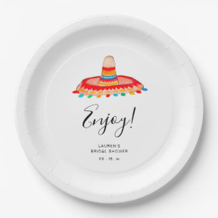 Sombrero Bridal Fiesta Paper Plate