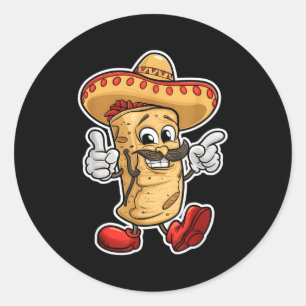 Sombrero burrito mexican cinco de mayo fiesta classic round sticker