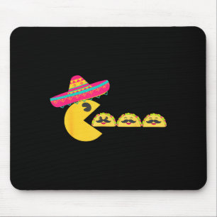 Sombrero eating funny tacos with moustaches cinco mouse pad
