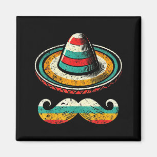 Sombrero Face Cinco De Mayo Mustache Fiesta Men Bo Magnet