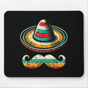Sombrero Face Cinco De Mayo Mustache Fiesta Men Bo Mouse Pad