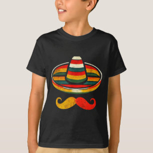 Sombrero Face Cinco De Mayo Mustache Fiesta Men Bo T-Shirt