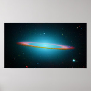 Sombrero Galaxy in Infrared Light Poster