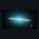 Sombrero Galaxy Poster<br><div class="desc">Spitzer Spies Spectacular Sombrero. NASA's Spitzer and Hubble Space Telescopes joined forces to create this striking composite image of one of the most popular sights in the universe. Messier 104 is commonly known as the Sombrero galaxy because in visible light, it resembles the broad-brimmed Mexican hat. However, in Spitzer's striking...</div>