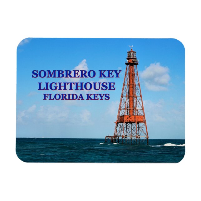 Sombrero Key Lighthouse, Florida Keys Magnet (Horizontal)