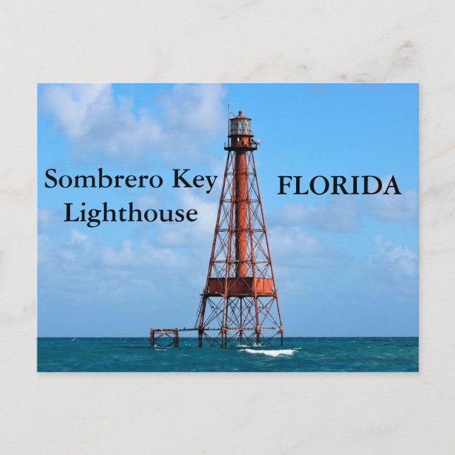 Sombrero Key Lighthouse, Florida Postcard (Front)