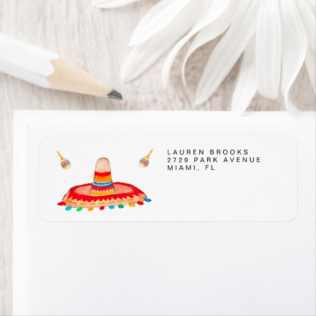 Sombrero & Maracas Return Address Labels (Insitu)