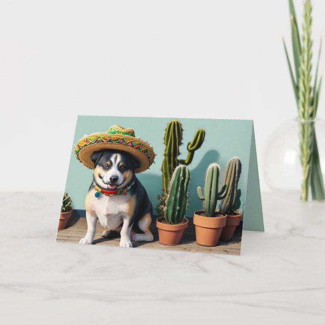 sombrero perro holiday card (Front)