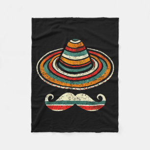 Sombrero serape cinco de mayo moustache fiesta men fleece blanket