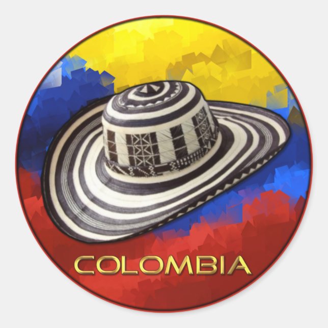 Sombrero Vueltiao Classic Round Sticker (Front)