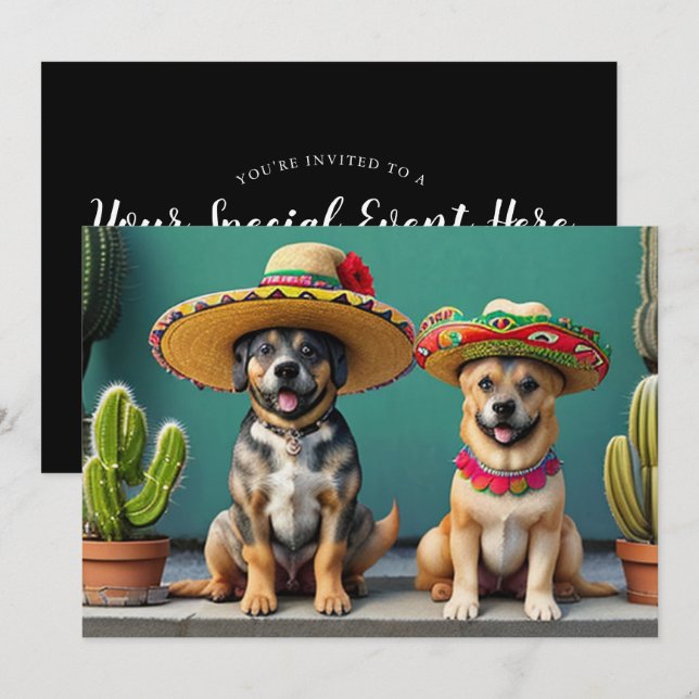 sombreros perros invitation (Front/Back)