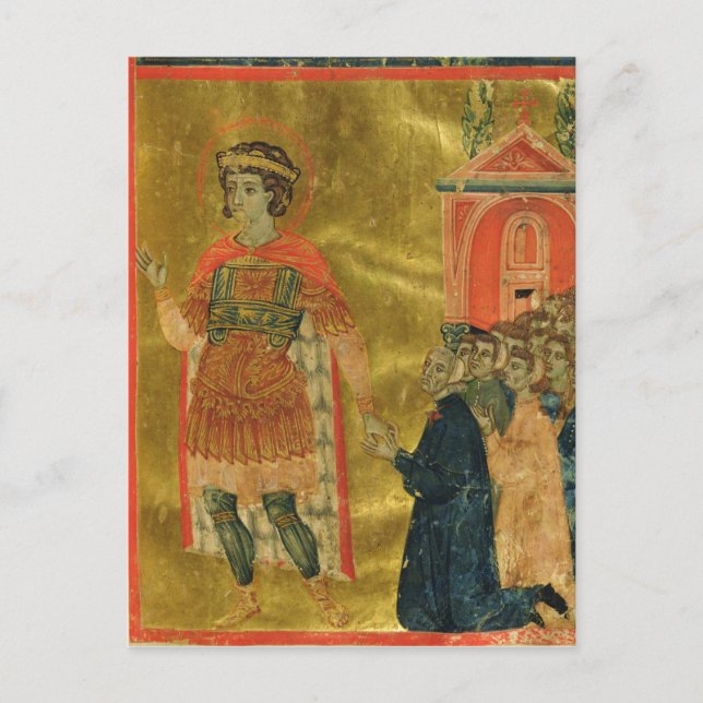 Some brothers praying to St. Theodore Postcard (Front)