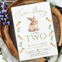 Some Bunny 2nd birthday Carrot Border-Customizable