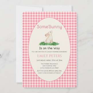 Some Bunny Baby Shower Pink Invitation