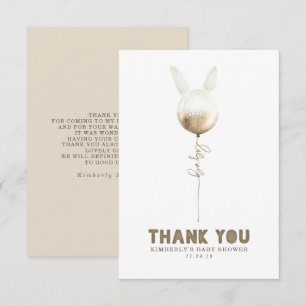 Some Bunny Balloon Baby Shower Small Thank You Card
