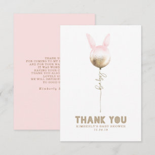 Some Bunny Balloon Baby Shower Small Thank You Card