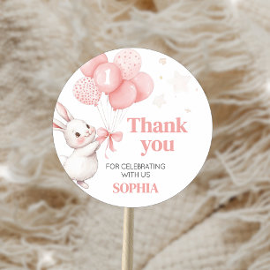 Some Bunny Balloon Birthday Party Classic Round Sticker