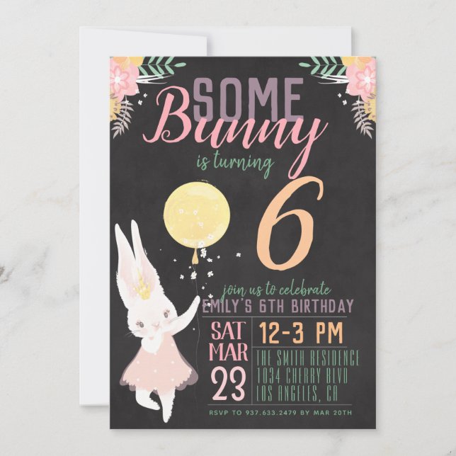Some Bunny Birthday Invitation (Front)