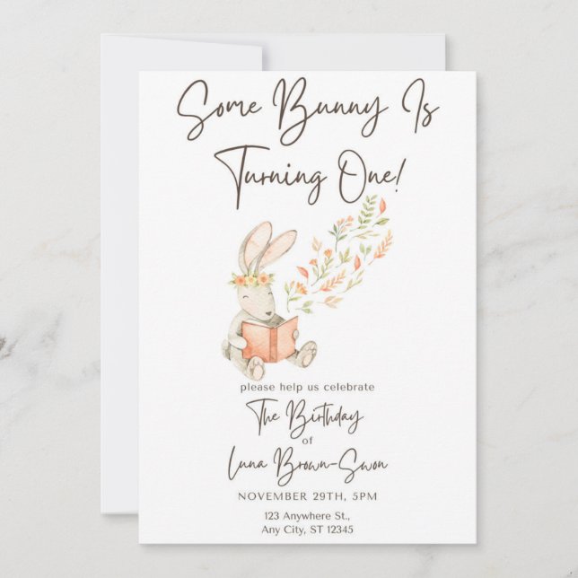 Some Bunny Birthday Invite (Front)