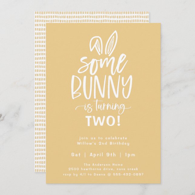 Some Bunny Birthday Party Invitation (Front/Back)