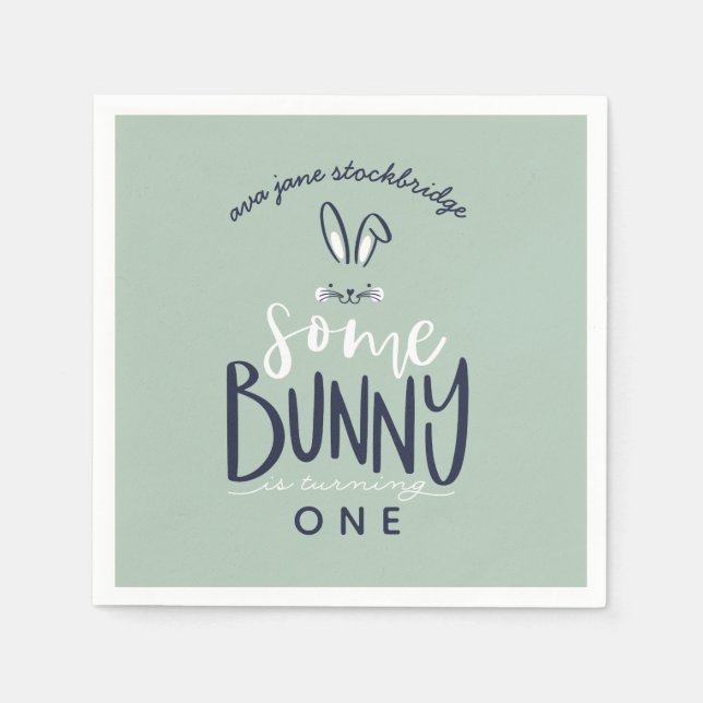 SOME BUNNY BIRTHDAY PARTY NAPKINS (Front)