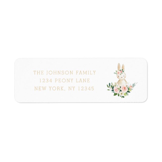 Some Bunny Blush Floral Return Address (Front)