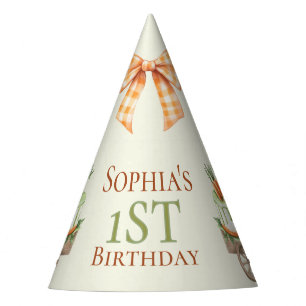 Some Bunny Carrot 1st Birthday Watercolor Party Hat
