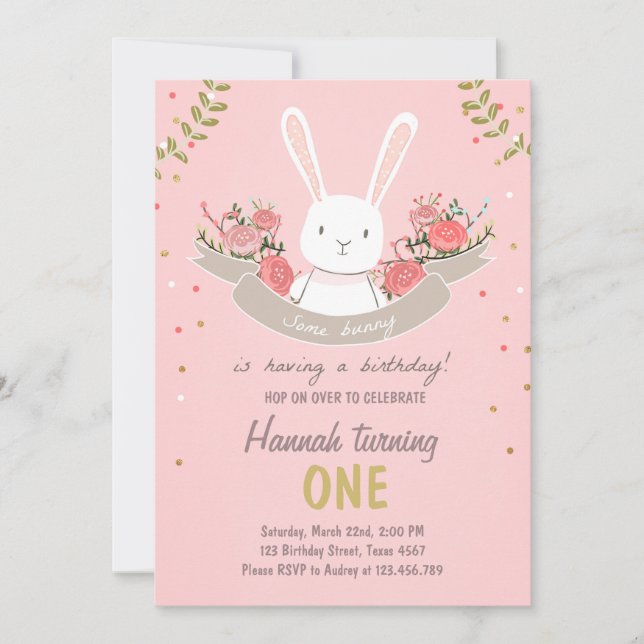 Some Bunny Easter Spring Birthday Invitation (Front)