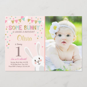 Some Bunny Easter Spring Birthday Invitation
