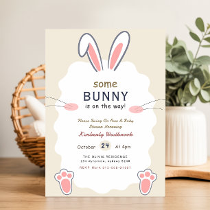 Some Bunny Elegant Rabbit Baby Shower Invitation