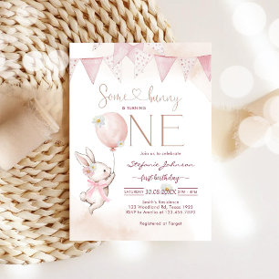 Some Bunny First 1st Birthday Invitation