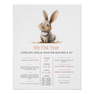 Some Bunny Girls First Bday Milestone Poster