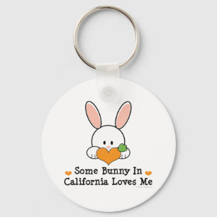 Some Bunny In California Loves Me Keyring
