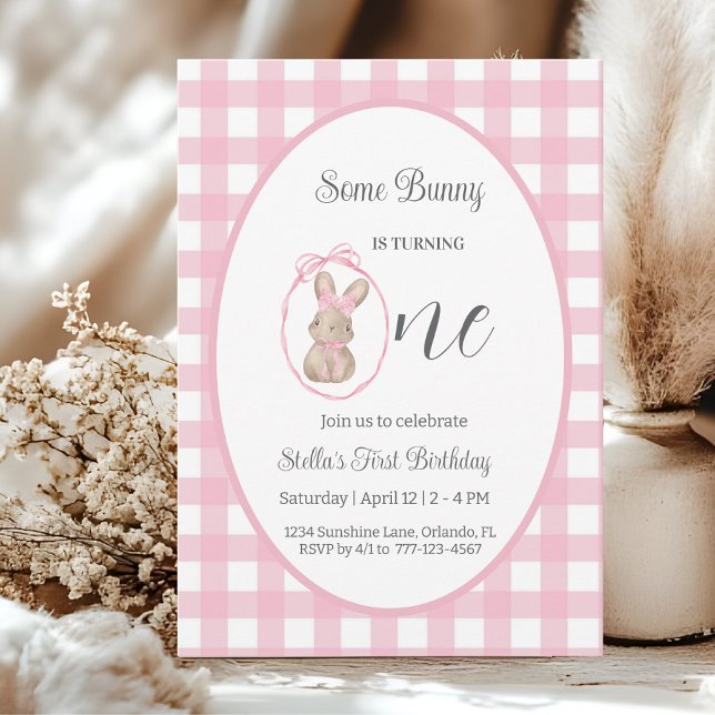 Some Bunny Invitation 1st Birthday Party Card (Créateur téléchargé)