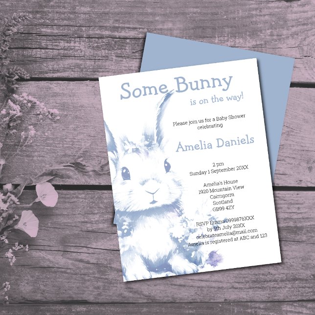 Some Bunny is coming Baby Shower  Invitation (Creator Uploaded)