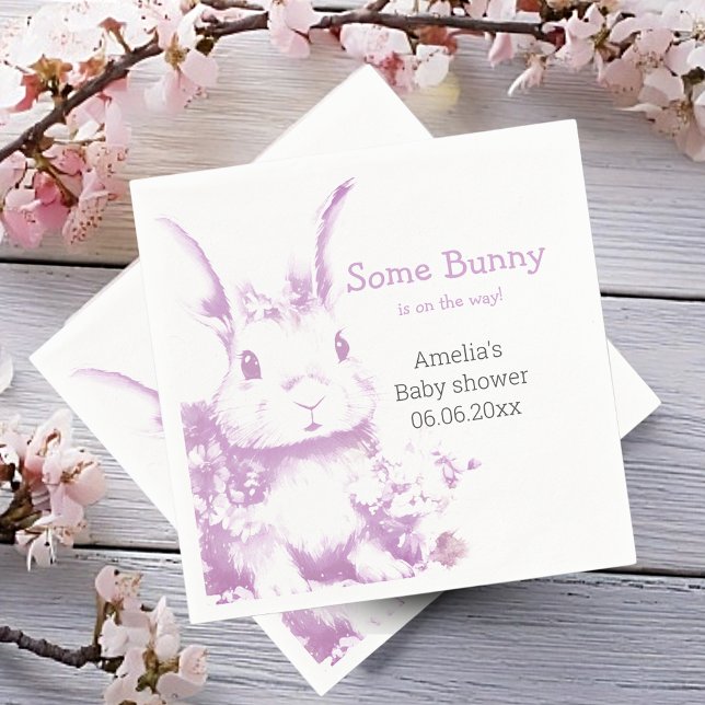Some Bunny is coming Baby Shower  Napkin (Creator Uploaded)