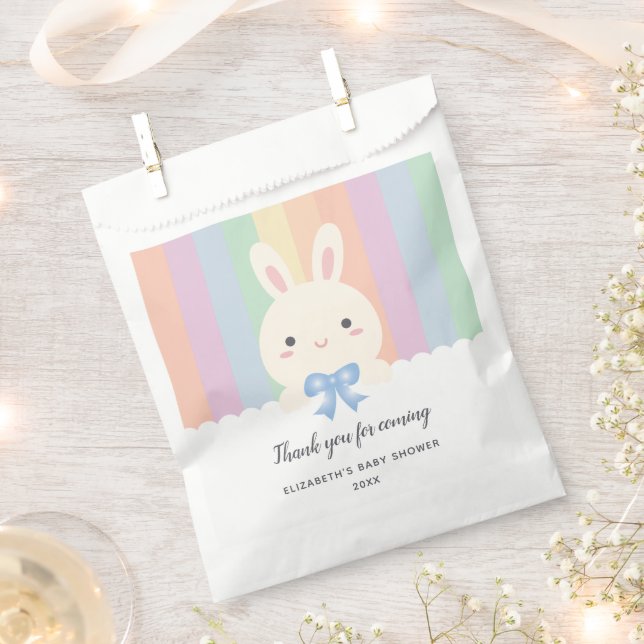 Some Bunny is Coming Gender Reveal Boy Baby Shower Favour Bag (Clipped)