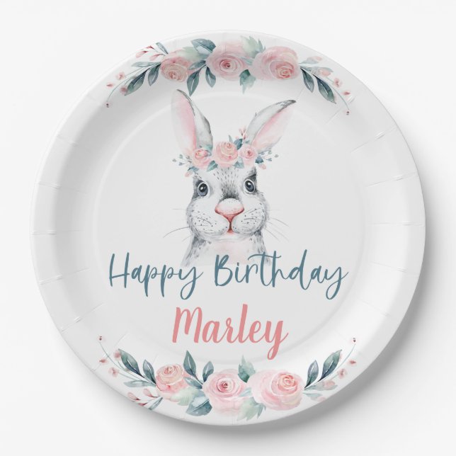 Some Bunny is Having a Birthday, Any Age Party Paper Plate (Front)