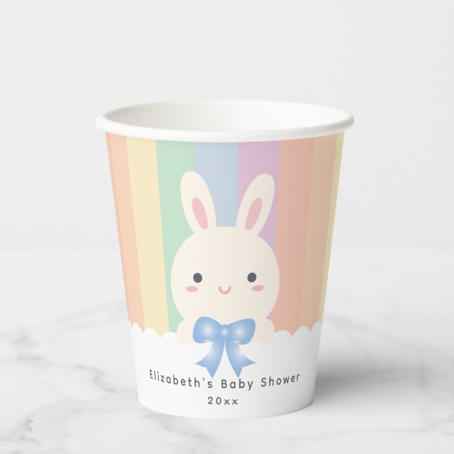 Some Bunny is On The Way Boy Baby Shower Paper Cups (Front)