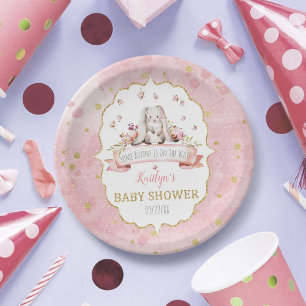 Some Bunny Is On The Way! Easter Baby Shower Paper Plate