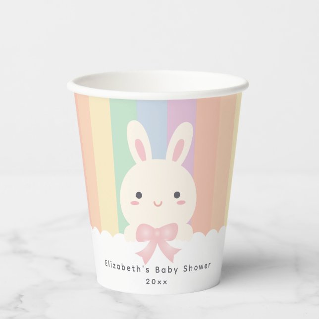 Some Bunny is On The Way Girl Baby Shower Paper Cups (Front)