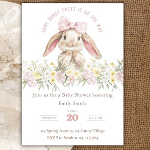 Some Bunny is on the way Invitation Set, Girl Bunn