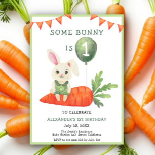 Some Bunny is One Birthday Invitation